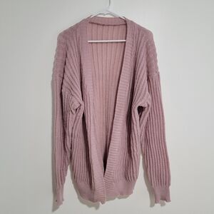 Pink Knit Cardigan Sweater Small